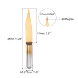 uxcell 10pcs Wood Carving Router Bit, Titanium Coated Solid Carbide CNC Engraving V Groove Bits 1/8" 3.175mm Shank 0.1mm Tip 20 Degree, for Acrylic uxcell