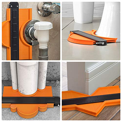 Contour Gauge Duplicator with Lock, 2 Pack Widen Shape Contour Duplication Gauge Profile Tool (5" & 10"), Precisely Copy Irregular Shape Instant EFFECTEER