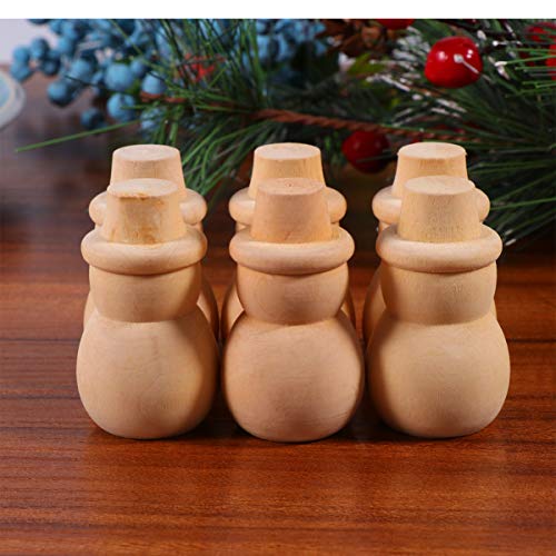 NOLITOY Wedding Topper 10pcs Unfinished Wood Snowman Christmas Snowman Blank DIY Wooden Snowman Peg Dolls for Christmas Party Decoration Leupold Hat NOLITOY