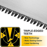 Hanpex 14" Pro Hand Saw, 11 TPI Fine-Cut Handsaw - Sharp Manual Saw Idea for Cutting Wood, Sawing, Gardening, Trimming, Plastic Pipe, Drywall Hanpex