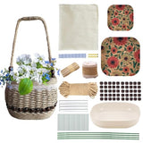 AOUXSEEM 99 Pcs Basket Weaving DIY Kits for Beginners, Jute Rope Woven Lace Storage Flower Basket with Handles for Easter Picnics Home Wedding AOUXSEEM