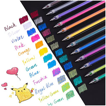 Dyvicl Drawing Sketching Pencil Set and Dual Metallic Gel Pens - WoodArtSupply