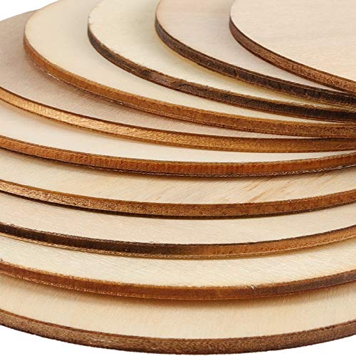 ZEONHAK 50 Pack 7.8 Inches Wood Circle for Craft, Natural Unfinished Wood Rounds, Round Wood Cutouts for Painting, DIY Craft, Decoration ZEONHAK