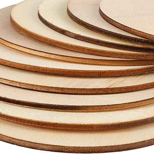 ZEONHAK 50 Pack 7.8 Inches Wood Circle for Craft, Natural Unfinished Wood Rounds, Round Wood Cutouts for Painting, DIY Craft, Decoration