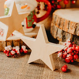 Chunky Wood Stars for Crafts 4-inch, Pack of 10 Wooden Craft Shapes for July 4th & Christmas Bulletin Board Decorations, by Woodpeckers Woodpeckers