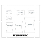 POWERTEC 71869 Router Bits Solid Brass Inlay Kit w/Butterfly Template 7 in 1 Decorative Bowtie POWERTEC
