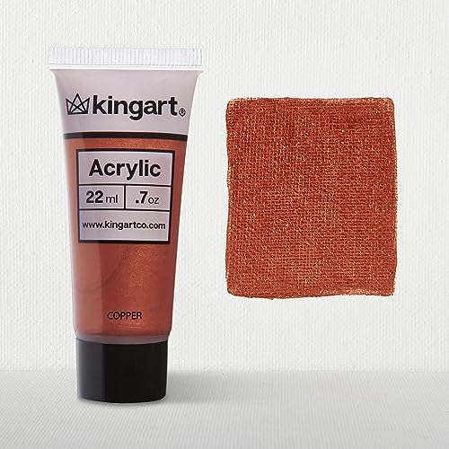 KINGART 500-143 PRO Artist Quality Copper Acrylic Paint, 22ml (0.74oz) Tubes, 3 Pack - Set (66ml Total), Copper KINGART