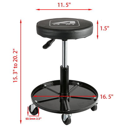 Aain LT2A Heavy-Duty Adjustable Mechanic's Roller Seat Adjustable Rolling Stool with Wheels & Tool Tray Black - WoodArtSupply