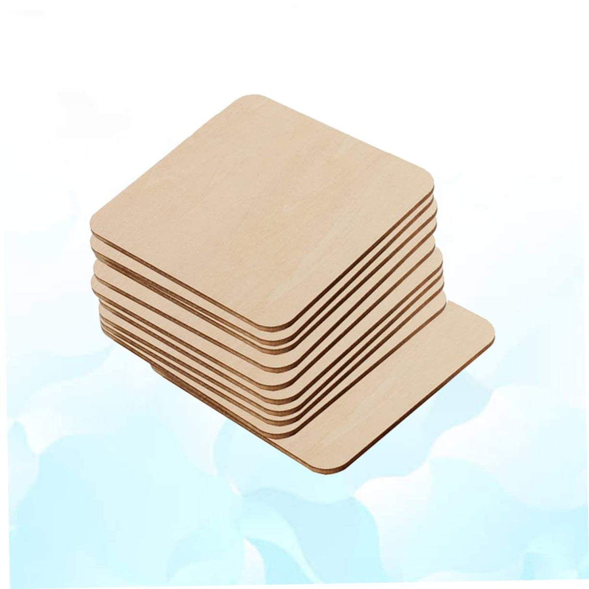 BESPORTBLE 20pcs Wooden Square Cutouts Square Wood Cutout DIY Cutouts Crafts Jewelry Accessories Unfinished Wood Crafts Natural Wood Slices Wooden BESPORTBLE