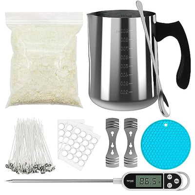 Ohcans Candle Making Kit Supplies, Soy Wax DIY Candle Making for Adults, with 900ml Candle Make Pouring Pot, Candle Wicks, Wicks Sticker, Wicks