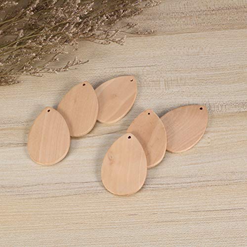 Healifty 20pcs Wedding Decorations Wedding Ornament Wooden Pendants Drop Shape Pendant Earrings Teardrop Earrings Ornament Earrings Wood Teardrop Healifty