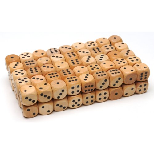 WE Games Wooden Dice with Rounded Corners - 100 Bulk Pack WE Games
