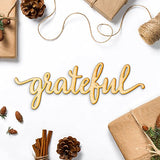 Grateful Wood Sign Home Décor Rustic Wall Art Unfinished 18" x 7" Woodums