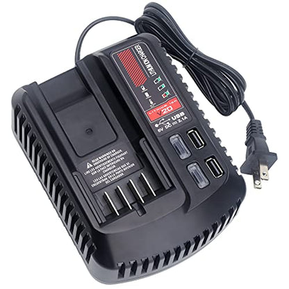 CMCB104 V20 Battery Fast Charger Replacement for Craftsman V20 Craftsman 20V max Lithium Compact Batteries Lithium Battery CMCB202 CMCB204 CMCB206 - WoodArtSupply