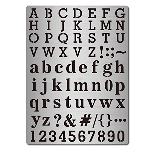 GORGECRAFT Metal Letter Stencil Stainless Steel Lettering Alphabet Symbol Painting Template Journal Tool for Painting, Wood Burning, Pyrography and - WoodArtSupply