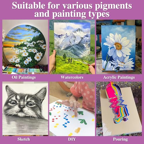 21 Packs Stretched Canvases for Painting, MultiSize 12x16, 10x12, 8x10, 5x7, 3x5, Round Canvas with 8x8,10x10,12x12, Primed Blank Canvas for Oil, ESRICH