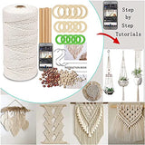 LECZIVOEN Macrame Kit, All in Macrame Supplies 109Yards x 3mm Macrame Cord,DIY Macrame Kit for Adults Beginners, Macrame Beads with Wooden Rings and LECZIVOEN
