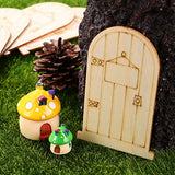 VOSAREA 50PCS Fairy Theme Mini Doors Wooden Miniature Doors Wood Fairy Garden Doors for Art and Crafting VOSAREA