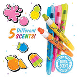 Smelly Gellies - Scented Glidewrite Gel Coloring Sticks, Crayons, Highlighters - 5 Count - Gifts for Kids Scentco