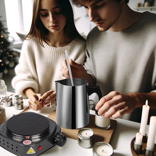 YARRD Starter Candle Making Kit – Electric Hot Plate Candle Making Pouring  Pot with Long Stain Spoon Candle Making Kit for Beginners Candle Making