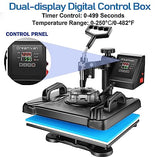 AKEYDIY 5 in 1 Heat Press Machine for t Shirts Professional Swing Away Heat Press Digital Combo 12" x 15" 360-degree Rotation Heat Press Machines AKEYDIY