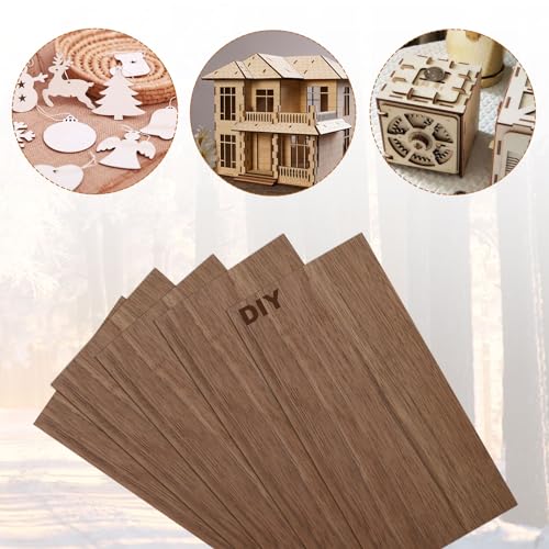 WOPPLXY 12 Pcs 8 x 4 Inch Walnut Plywood, 1/5" Thick Walnut Wood Sheets, Walnut Unfinished Wood for Crafts, Laser Cutting & Engraving, Painting, Wood - WoodArtSupply