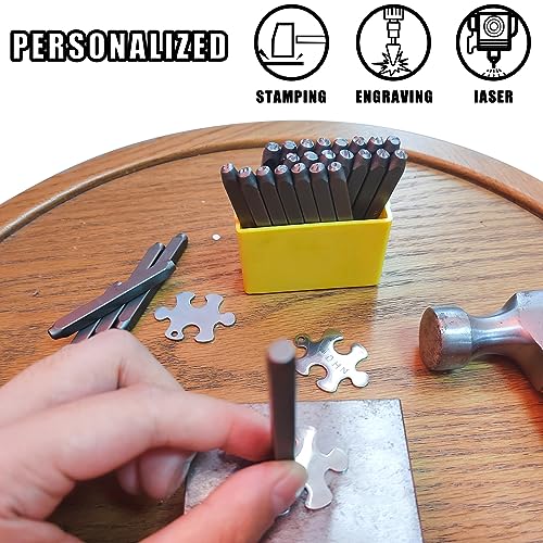 6Pcs Blank Stamping Tags,Blank Matching Puzzle Necklace,Engraving Blank Name Tags Metal Stainless Steel Laser Engravable Patterns as Pet Tags,Key Rainteam