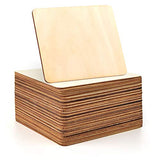 Coopay 40 PCS 6 inches Unfinished Wood Squares Natural Wood Slices Wooden Square Cutouts for Painting Writing Carving DIY Supplies, and Home Coopay