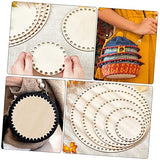 STOBOK 10 Pcs Woven Bag Base Wood Base for Crochet Handbag Weaving Board Basket Weaving Supplies Wood Bag Bottom Unfinished Wooden Round Weaving STOBOK