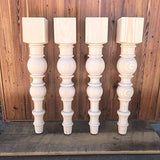 CAROLINA LEG CO. Modern Farmhouse Dining Table Legs - Unfinished - DIY Furniture - Turned Legs - Set of 4 - Dimensions: 5" x 29" CAROLINA LEG CO.