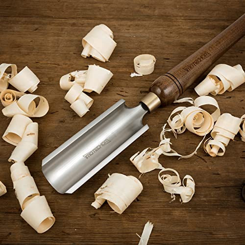 IMOTECHOM 2-Inches HSS Roughing Gouge Lathe Chisel Wood Turning Tools with Round Plastic Box and Hanging Bag IMOTECHOM