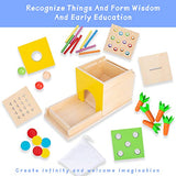Adena Montessori 5 in 1 Object Permanence Box Toddler Play Kit Toys for 1 Year Old Babies 6-12 Months 2 Year Old Adena Montessori