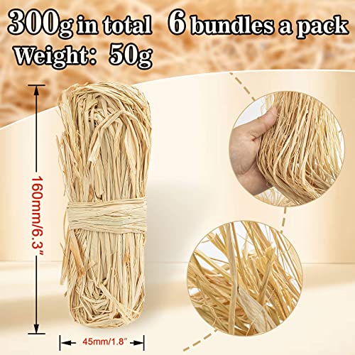 300g Natural Raffia Ribbon Raffia Grass - Sukh Raffia Straw for Florist Bouquets Decoration Crafts Ribbon for Gift Wrapping Christmas Gift Birthday - WoodArtSupply