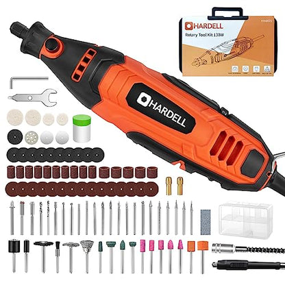 HARDELL Rotary Tool Kit, 130w Rotary Tool with 95 Pcs Accessories,Flex Shaft, 6 Variable Speed for Crafting Projects and DIY - WoodArtSupply