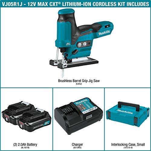 Makita VJ05R1J 2.0Ah 12V max CXT Lithium-Ion Brushless Cordless Barrel Grip Jig Saw Kit Makita