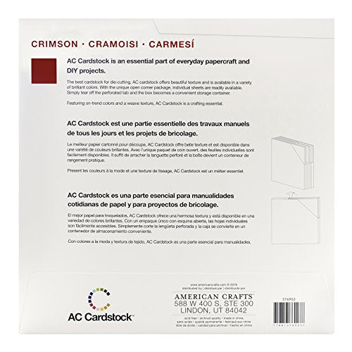 American Crafts- Cardstock (Crimson)