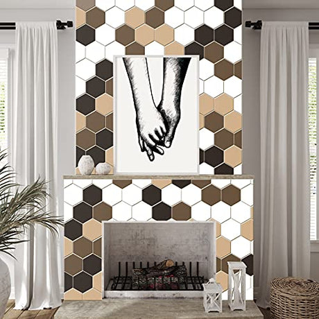 45 Pieces 3.5 x 3 Inch Unfinished Hexagon Wood Pieces Blank Wood Hexagon Shape Slices Wooden Tile Slabs Cutouts for DIY Crafts Painting Staining Jetec