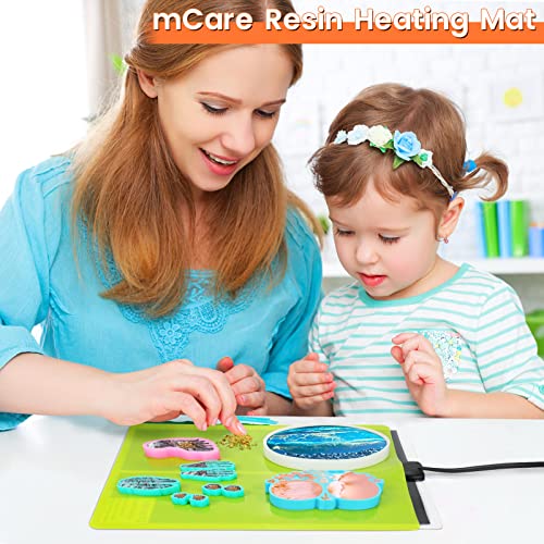 Epoxy Resin Heating Mat, Resin Curing Machine with Cover Timer, Quick Dry Tool Set Heater Coaster for Silicone Molds mCare