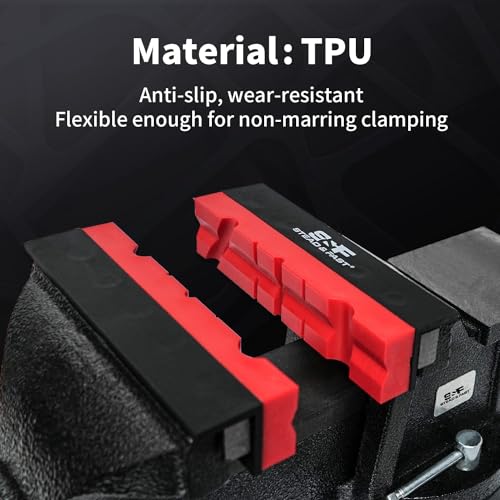 S&F STEAD & FAST Soft Jaws for Bench Vise 4.5", 2 pairs, Strongly Magnetic Vise Jaw Pads, TPU, Multi-groove and Textured Inserts, for Clamping S&F STEAD & FAST