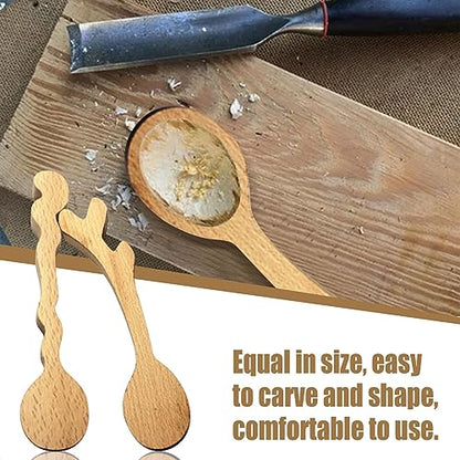 4Pcs Wood Carving Spoon Blanks, Basswood Spoon Carving Blanks Walnut Wood Carving Spoon Blank Wooden Spoon Carving Kit for Whittling Unfinished Wood