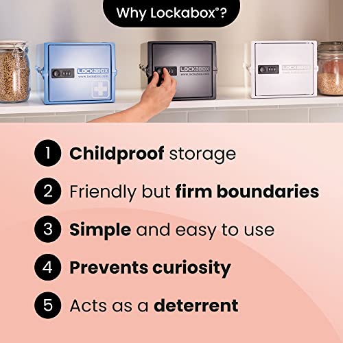 Lockabox One™ | Compact and Hygienic Lockable Storage Box for Food, Medicines, Tech and Home Safety | One Size 12 x 8 x 6.6 inches externally (Jet) - WoodArtSupply