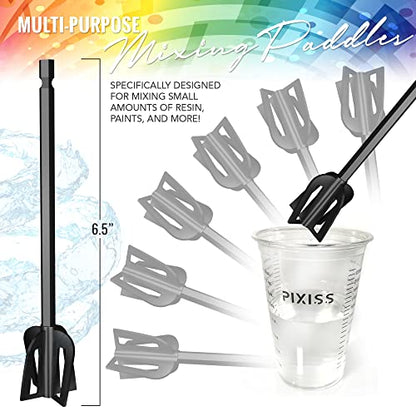 Resin Mixer Epoxy Mixer Paddles - 12 Plastic Pixiss Multipurpose Bidirectional Paint Stirrer for Drill Epoxy & Paint Mixer Drill Attachment - Paint - WoodArtSupply