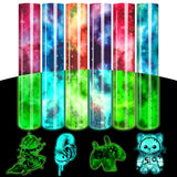 Tintnut Glow in Dark HTV Heat Transfer Vinyl - 12x10 inch 6 Sheets Luminous Galaxy Iron on Vinyl Galaxy HTV Vinyl for T-Shirts DIY Compatible with Tintnut