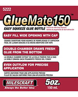 Milescraft 5222 Glue Mate 150-5oz. (150ml) Precision Wood Glue Bottle - Anti-Drip - Dowel and Biscuit Tips Included - Easy Flow Multi-Chamber Design Milescraft