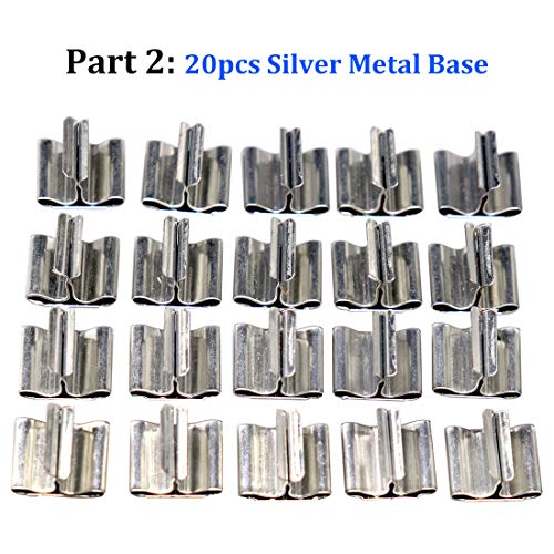 20PCS Lenisc Double Layered Wood Wicks with Metal Base Clips for Candle Making Craft Natural 2 Layers Wooden Candle Wicks for DIY Soy Wax Candles Lenisc