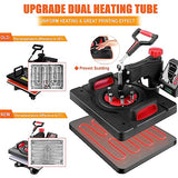 Pro Heat Press, 5 in 1 Heat Press Machine for T Shirts, 15 x 12 Inch Shirt Press Machine, 360-Degree Swing Away Heat Transfer Sublimation Shirt AKEYDIY