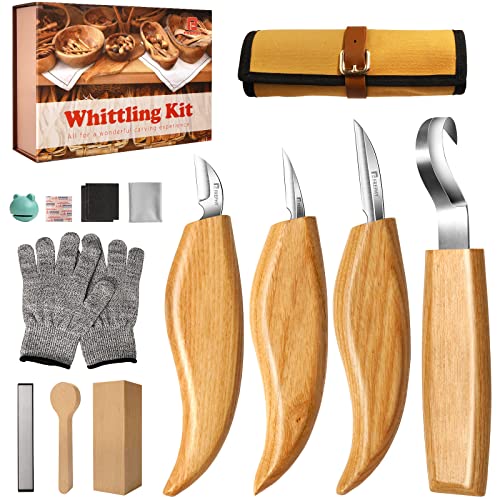 Frephy Whittling Kit for Beginners, Wood Whittling Kit for Kids, Wood Carving Kit with Basswood Wood Blocks, 23Pcs Wood Carving Tools Gift Set, DIY