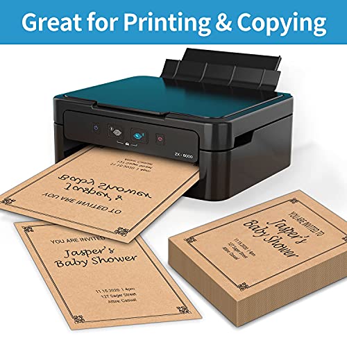 Brown Kraft Cardstock Thick Paper 100 Sheets, Ohuhu 8.5" x 11" Heavyweight 80lb Card Stock for Crafts and DIY Cards Making Ohuhu