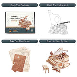 ROBOTIME AMK81 Magic Piano 3D Wooden Puzzle - Elegant Mechanical Music Box Kit for Adults ROBOTIME