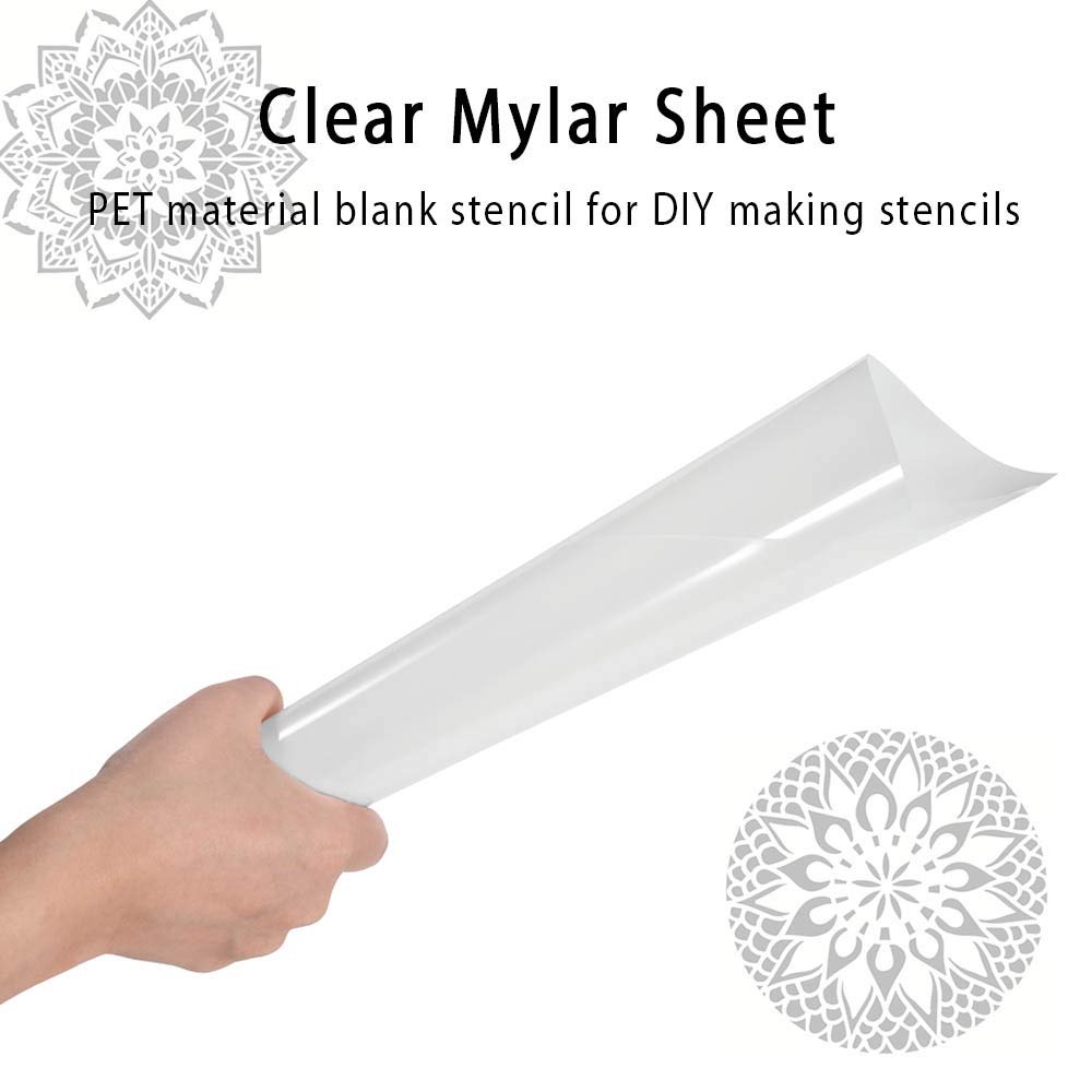 EGOSKY 12Pcs 7mil Blank Stencil Sheets, 12 x 12 inch Mylar Template Stencil Material for Cricut & Silhouette Machines EGOSKY